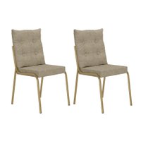 Conjunto 2 Cadeiras de Jantar Bali Carraro Dourada