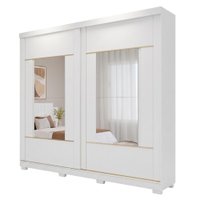 Guarda Roupas Casal 2 Portas de Correr com Espelho 4 Gavetas 100% MDF Livia