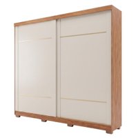 Guarda Roupas Casal 2 Portas de Correr 4 Gavetas 100% MDF Livia - Madeirado/Off