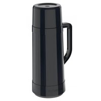 Garrafa Térmica Preta 1L Alça Ampola Vidro Topázio Soprano para Café Chá Água