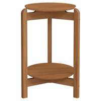 Mesa Lateral Lizz Redonda 40x60 cm Pés Madeira Cedro DCASA