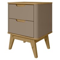 Mesa De Cabeceira 2 Gavetas Pes Madeira 50 cm Vicenza Fendi Hannover DCASA
