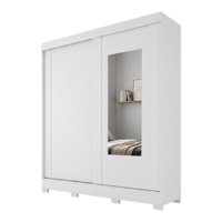 Guarda Roupas Casal 2 Portas de Correr com Espelho 3 Gavetas 100% MDF Ilana