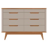 Comoda 8 Gavetas Pes Madeira 135 cm Vicenza Cedro Off White DCASA