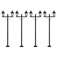 Kit 4 Postes de Iluminação Luminária Externa 1,6m Alumínio Preto Clássico Modena Dital