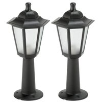 Kit 2 Balizadores para Jardim Preto Lente Fosca Termoplástico Grega Dital Iluminação Externa