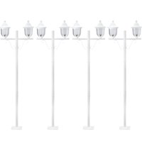 Kit 4 Postes Decorativos para Jardim 1,60m Branco Modena Dital E27 Bivolt Luminárias Externas Lente Fosca