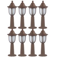 Jogo 8 Balizadores Modena Marrom Luminárias de Chão Poste Bivolt E27 Dital Caminhos Jardim Quintal