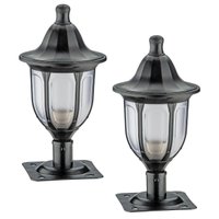 Kit 2 Balizadores de Jardim Chão Muro 31cm Termoplástico Preto Clássico Modena Dital