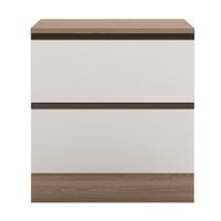 Balcao Com Tampo 80 cm 1 Porta 1 Gaveta Etna Carvalho Oak Off White POLIMAN