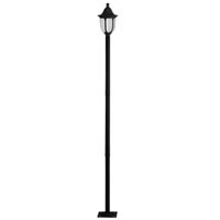 Poste de Iluminação Preto para Jardim Tubo em Alumínio Lâmpada E27 Termoplástico Dital