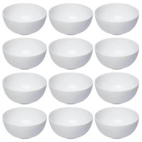 Jogo 12 Bowls Vidro Opalino Branco 13x6cm Tigela Cumbuca Essenza Profissional Sopa Caldo Sobremesa