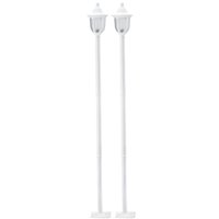 Kit 2 Postes Modena Luminária Externa de Chão Bivolt Branco Dital Iluminação Jardim Praças