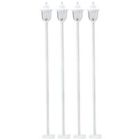 Kit 4 Postes para Jardim Luminária Externa de Chão 1,7m Alumínio Branco Clássico Bivolt Modena Dital