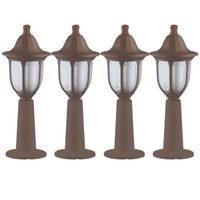 Kit 4 Luminárias de Chão Balizador Bivolt com Lente Fosca E27 Jardim Caminho Luminoso Dital