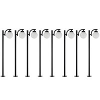 Kit 8 Postes de Iluminação Preto 2m Alumínio SEM Globo Jardim Praça Global Dital