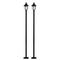 Kit 2 Postes de Iluminação Preto para Jardim Tubo Alumínio Lâmpada E27 Bivolt Dital