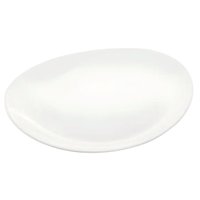 Prato Oval Branco Vidro Opalino Steak Essenza 30x26cm Profissional Avulso Restaurante