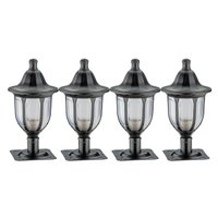 Jogo 4 Balizadores Preto de Jardim Muro Termoplástico Bivolt E27 Modena Dital Iluminação Externa