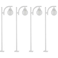 Kit 4 Postes para Iluminação Bivolt Branco SEM Globo Alumínio 2m Praça Global Dital