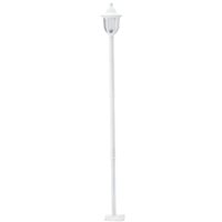 Poste Colonial para Jardim Alumínio Branco 1,7m Lente Fosca E27 Modena Dital Iluminação Externa