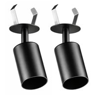 Kit 2 Spots de Trilho Alumínio 18cm Bivolt Lâmpada Mr16 Soquete GU10 Neo Dital Preto