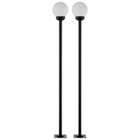 Kit 2 Postes de Alumínio Preto SEM Globo 189cm Dital para Iluminação Jardim