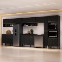 Armário de Cozinha Completa Atlanta Civic Carraro Preto Touch