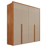 Guarda Roupa Casal 4 Portas 181 cm Lizz Cedro Off White DCASA