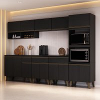 Armário de Cozinha Completa Atlanta Yard Carraro Preto Touch