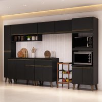 Armário de Cozinha Completa Atlanta Public Carraro Preto Touch