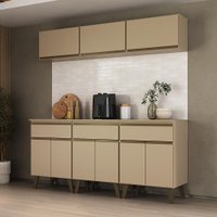 Armário de Cozinha Completa Atlanta Hub Carraro Amêndoa