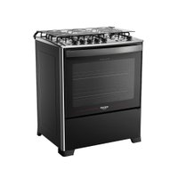 Fogão 5 Bocas Dako Magister Preto com Mesa de Inox Bivolt