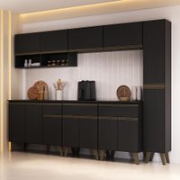 Armário de Cozinha Completa Atlanta Bay Carraro Preto Touch