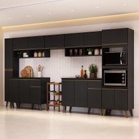 Armário de Cozinha Completa Atlanta Full Carraro Preto Touch