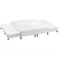 Cama Box c/2 Auxiliares King Poli White Castor 193x203x27