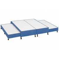 Cama Box c/2 Auxiliares Queen Poli Blue Castor 158x198x27