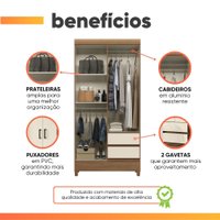 Guarda Roupas Solteiro 4 Portas 2 Gavetas Nix