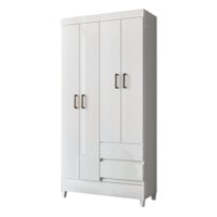 Guarda Roupas Solteiro 4 Portas 2 Gavetas Nix - Branco
