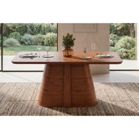 Mesa Jantar Ryze c/Tampo MDF Curvo 170x90cm Freijo DJ Móveis