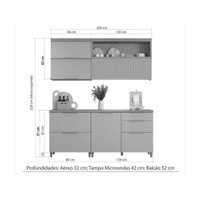 Cozinha Completa Nesher 4 Peças Marquesa CZ428 Nature/Greige