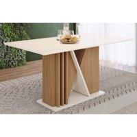 Mesa Jantar Valine Canto Reto 160cm Nature/Off White Henn