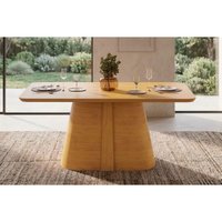 Mesa Jantar Ryze c/Tampo MDF Curvo 170x90cm Cedro DJ Móveis