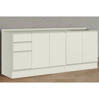 Balcão Cozinha Henn Fineze 5 Portas 2 Gavetas 200cm Areia