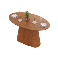 Mesa Jantar Ryze c/Tampo MDF Oval 183x100cm Freijo DJ Móveis