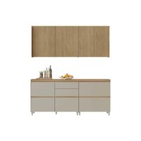 Cozinha Completa Nesher 4 Peças Rainha CZ432 Nature/Greige
