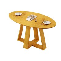 Mesa Jantar Celeste c/Tampo MDF Curvo 183cm Cedro DJ Móveis