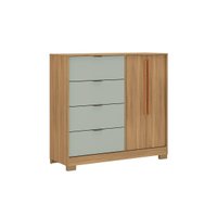 Cômoda 1177 c/1 Porta e 4 Gavetas Cedro/Salvia Carraro