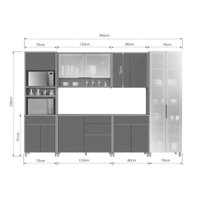 Cozinha Completa Nesher 6 Peças Condessa CZ419 Carv/Greige