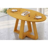 Mesa Jantar Celeste c/Tampo MDF Curvo 183cm Freijo DJ Móveis